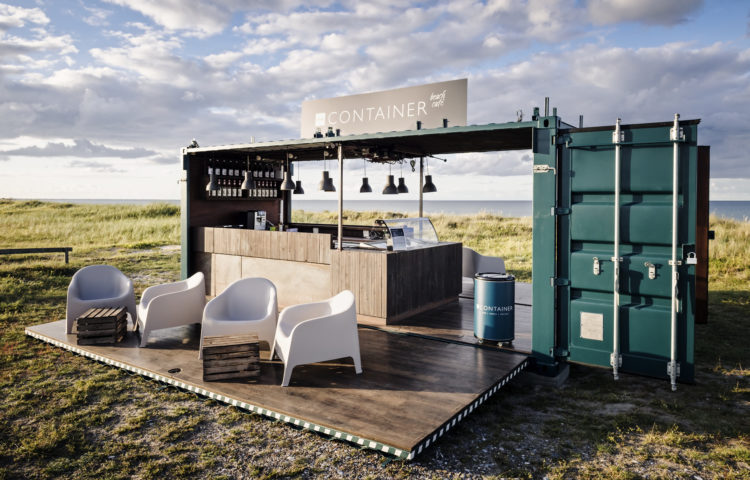 The Container Møn - strandcafé ved Ulvshale Strand
